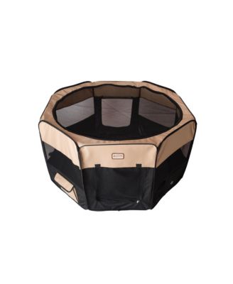 PP003BGE-XL Portable Pet Playpen In Black and Beige Combo
