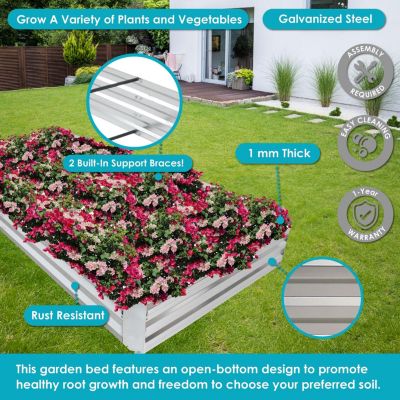 Galvanized Steel Rectangle Raised Garden Bed