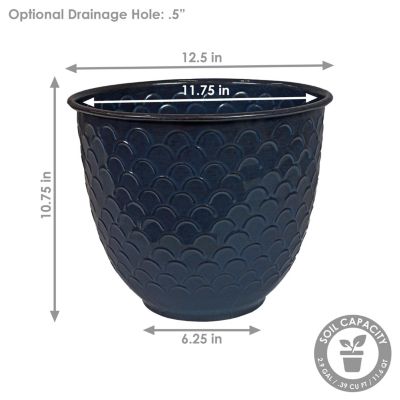 Dinah Metal Indoor or Outdoor Planter with Drainage Hole - 12.5 in