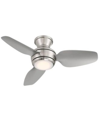 36" Whirl Modern Indoor Outdoor Ceiling Fan 3 Blade LED Light Remote Control Brushed Nickel Finish Bedroom Patio Hugger