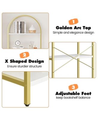 Bookshelf Tall Bookcase Arched Standing Bookshelves