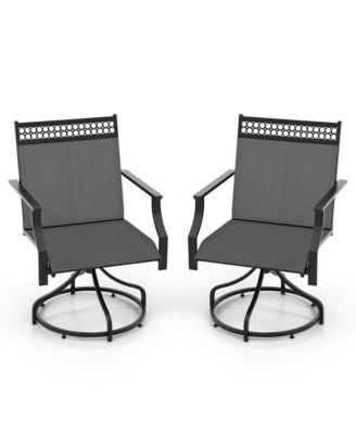 Patio Swivel Dining Chairs Set of with Quick-Drying Fabric and Metal Frame