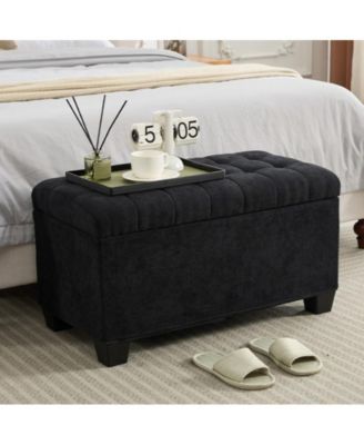 Storage Ottoman Bench with Metal Frame, Versatile Shoe Bench for Bedroom, Entryway, Living Room-The Pop Home