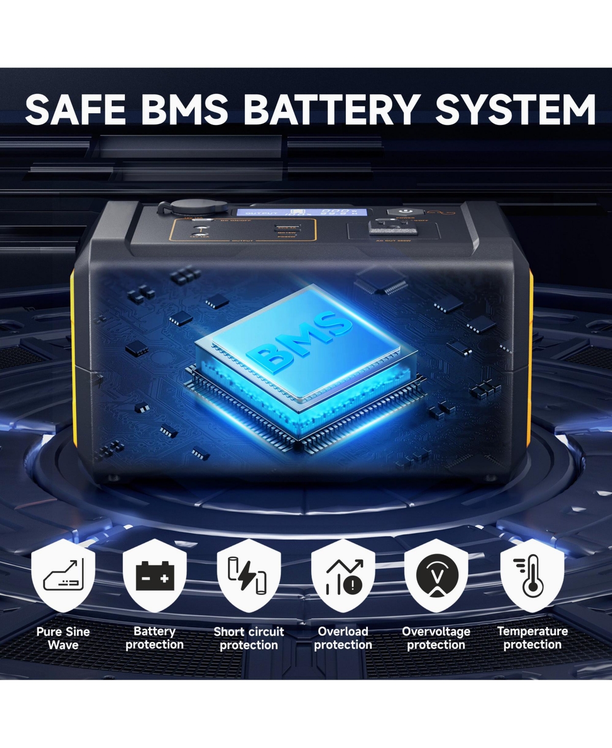 Mondawe Portable Power Station 300W 299.5Wh Outdoor Solar Generator Fast Charging