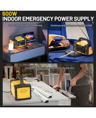 600W, 655.2Wh, Solar-Powered AC Outlet Portable Power Station