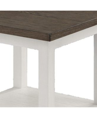 Square End Table with Open Bottom Shelf and Brown Top Stylish and Practical Storage for Living Room or Bedroom