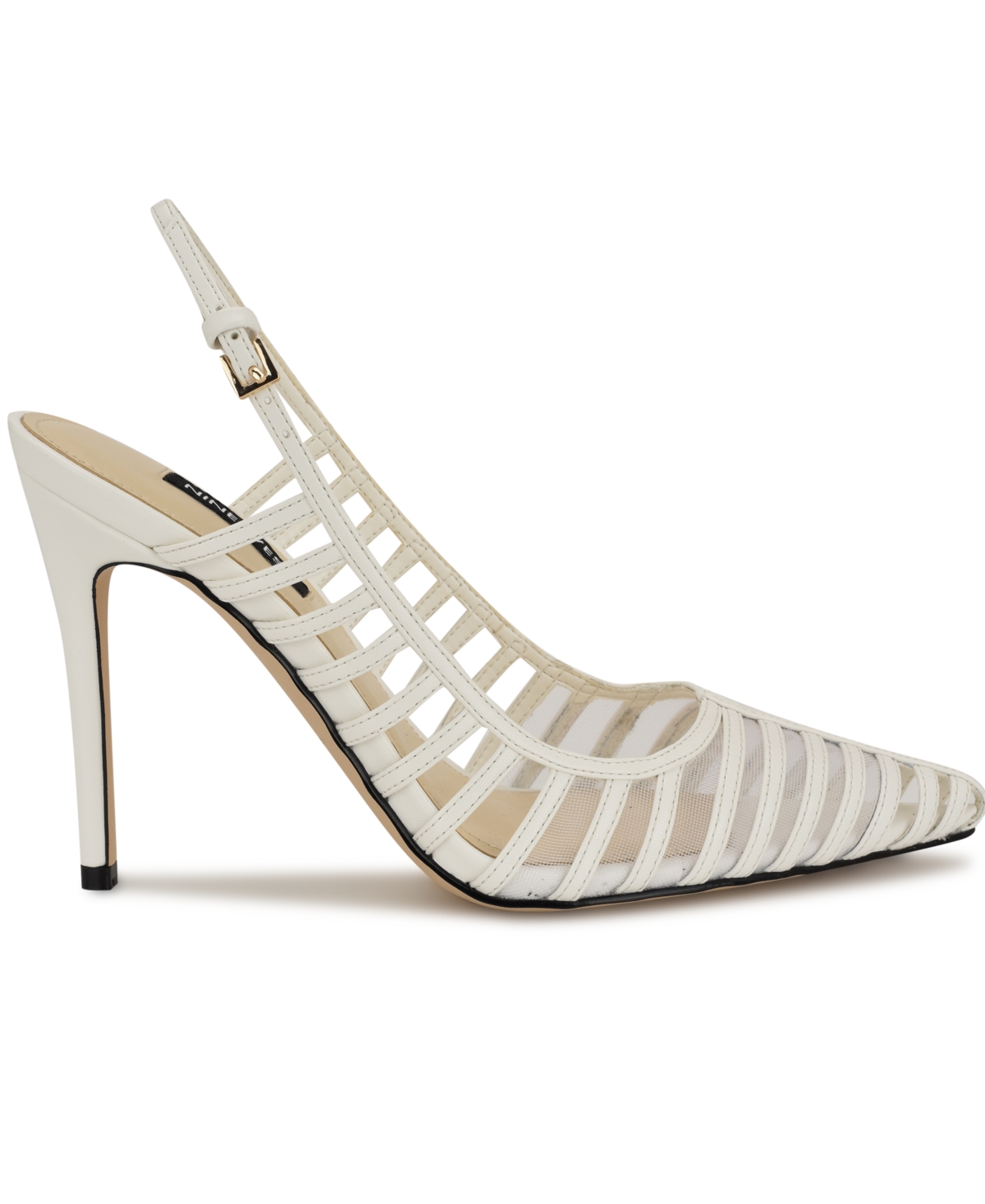 Shop Nine West Women's Filane Stiletto Heel Pointy Toe Dress Pumps In White