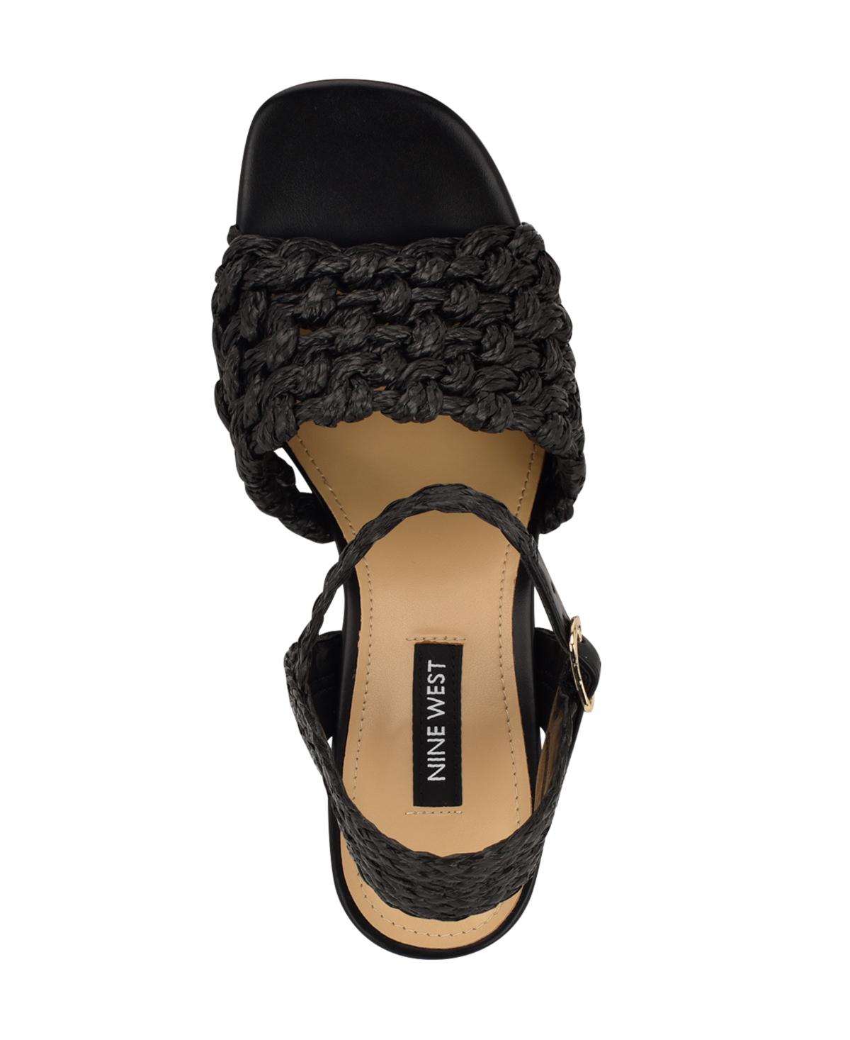 Shop Nine West Women's Vadyn Woven Platform Block Heel Sandals In Black