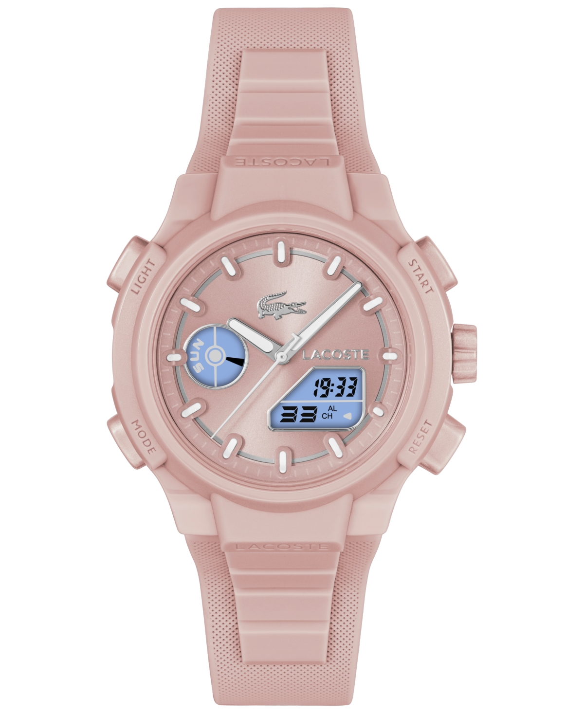 Lacoste Women's Lc33 Pink Silicone Strap Watch, 40mm In Pink