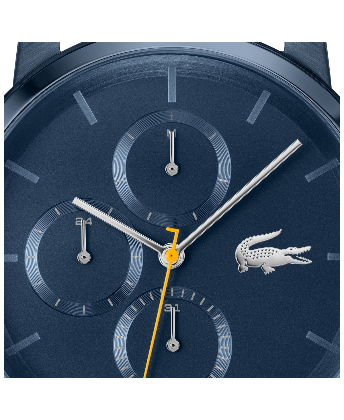 Shop Lacoste Men's Replay Ionic Plated Blue Stainless Steel Bracelet Watch, 44mm
