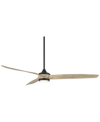 60" La Jolla Surf Farmhouse Rustic Indoor Ceiling Fan 3 Blade LED Light Remote Control Matte Black Finish Bedroom