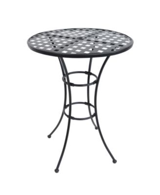 Elegant Round Wrought Iron Bar Table -30" Diameter x 39.5" H - Black