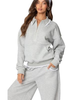 Womens Ashtin Ruffle Trim Sweatshirt