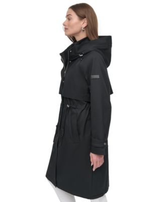 Women's Hooded Zip-Front Long Anorak Coat