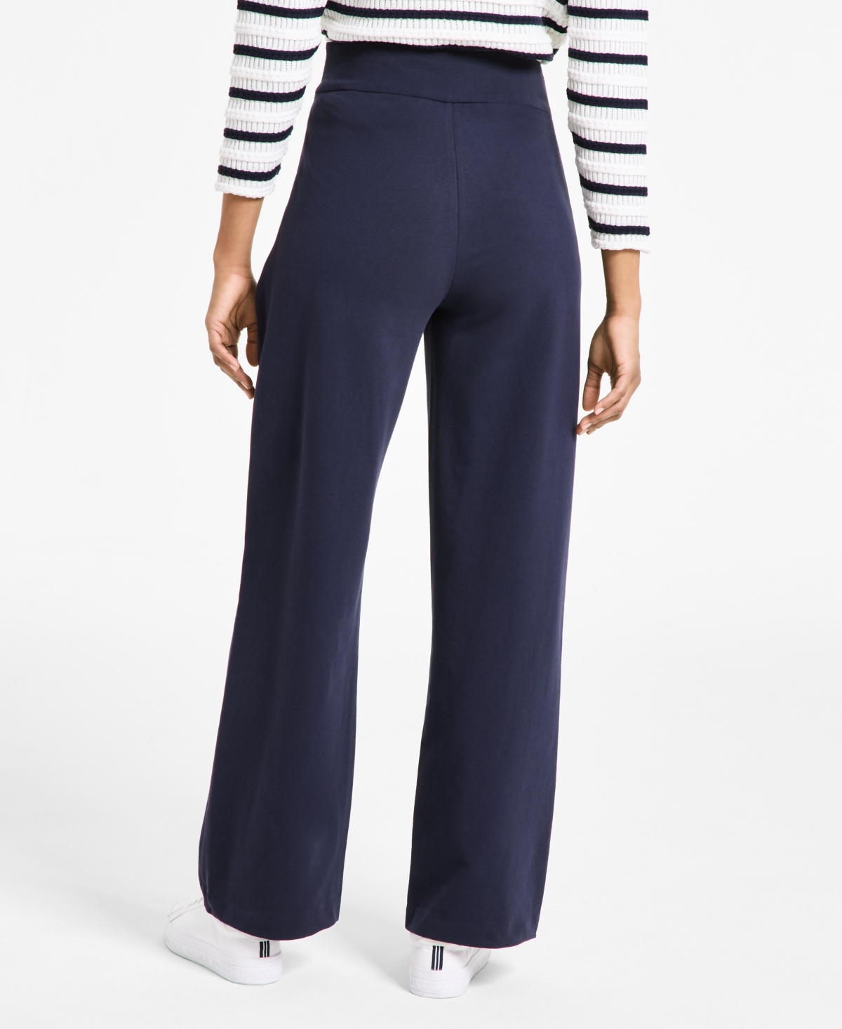 Nautica Jeans Women's Braided Pointelle Knit Sweater In Night Sky