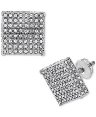 Macy's - Diamond Pav&eacute; Square Stud Earrings (5/8 ct. t.w.) in 14k White Gold