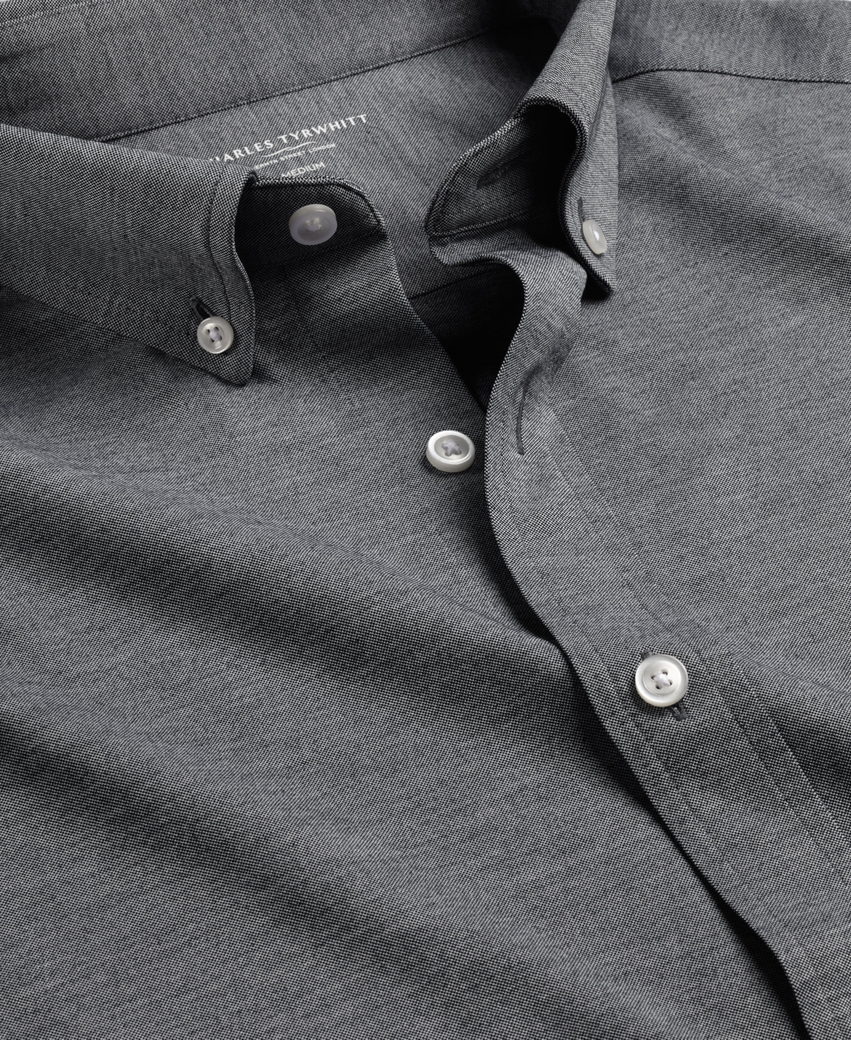 CHARLES TYRWHITT MEN'S FOUR-WAY STRETCH JERSEY BUTTON DOWN SHIRT 