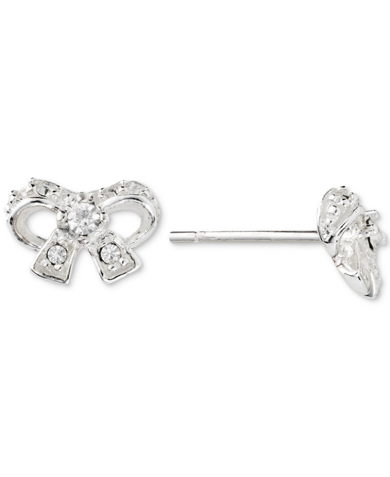 Cubic Zirconia (1/4 ct. t.w.) Bow Post Earrings in Sterling Silver (Also Available in 14k Gold over Sterling Silver)