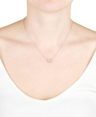 Crystal Multicolor Butterfly Pendant Necklace in 14k Gold-Plated Sterling Silver, 16" + 2" extender