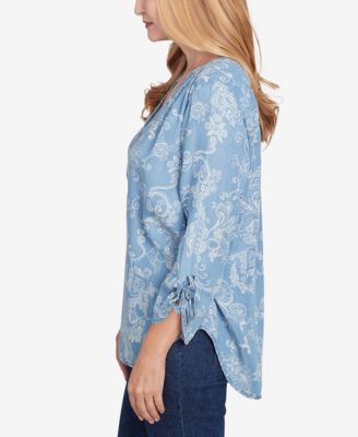 Women's Classic Super Soft Scroll V-Neck Henley Top