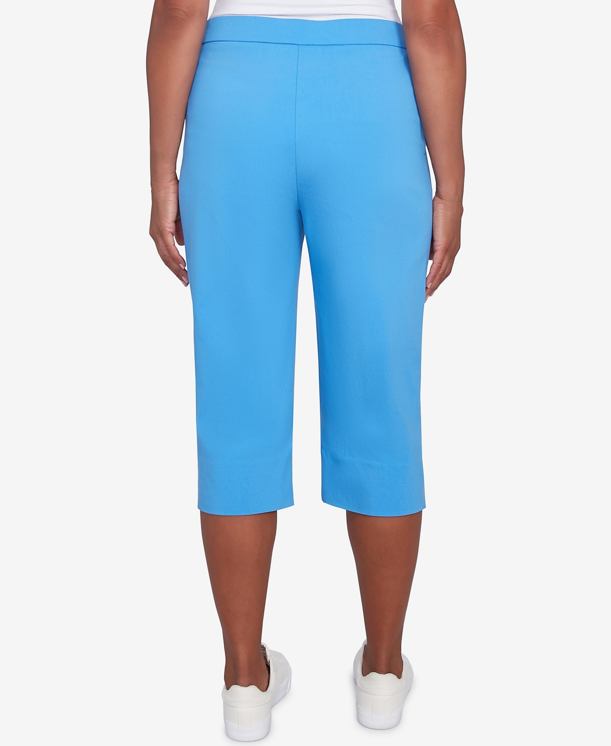 Alfred Dunner Petite Classics Flat Front Allure Clamdigger Pants In Azure