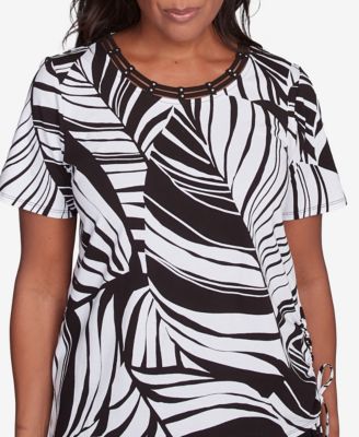 Women's Twisted Leaves Top with Side Tie Top