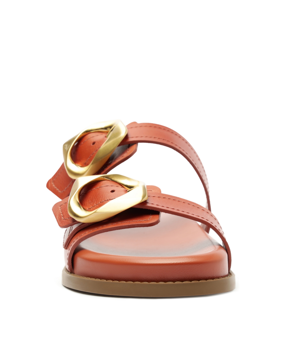 Shop Schutz Women's Olga Sporty Round Toe Flat Sandals In Orange