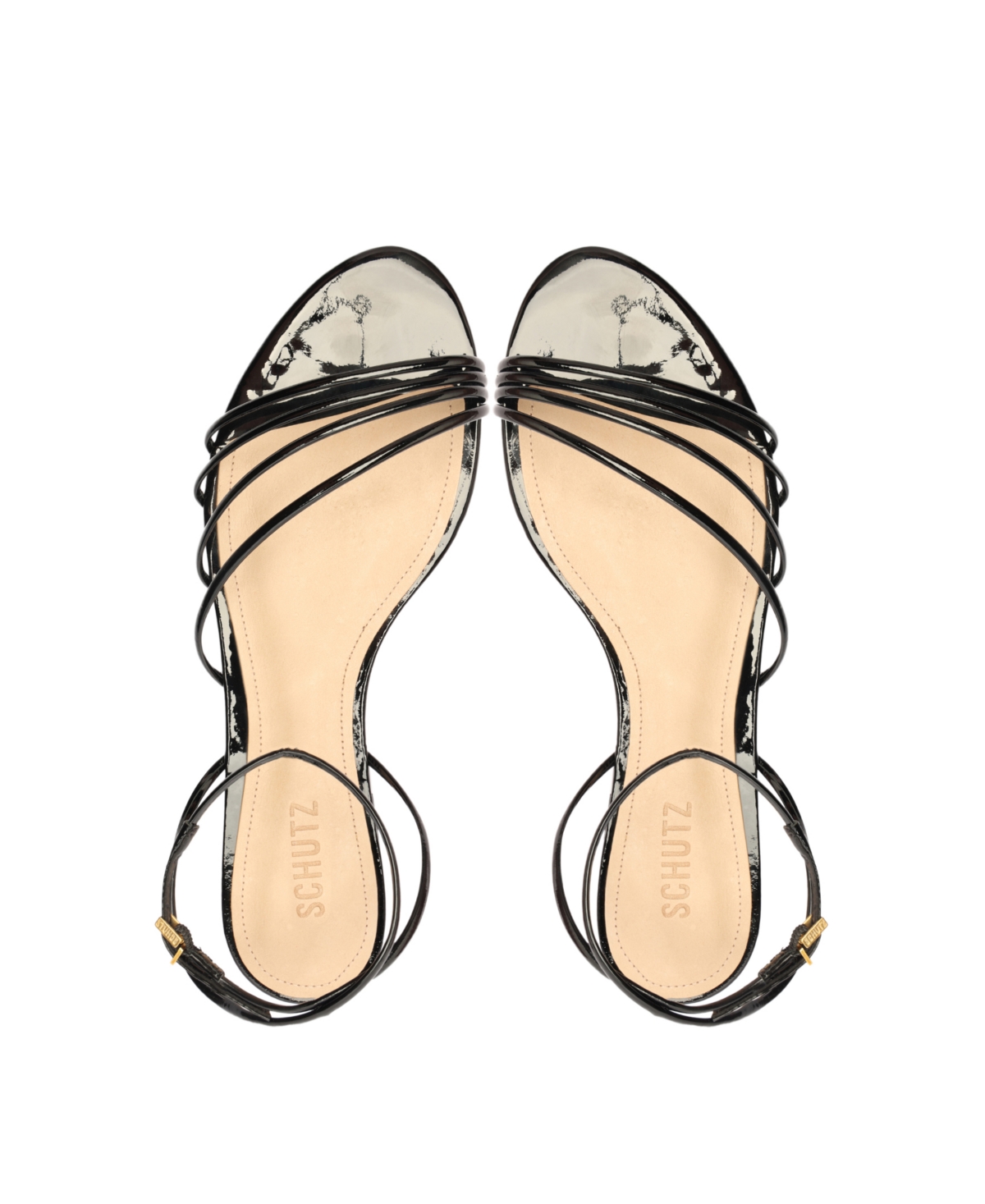 Shop Schutz Women's Inez3 Round Toe Flat Sandals In Black