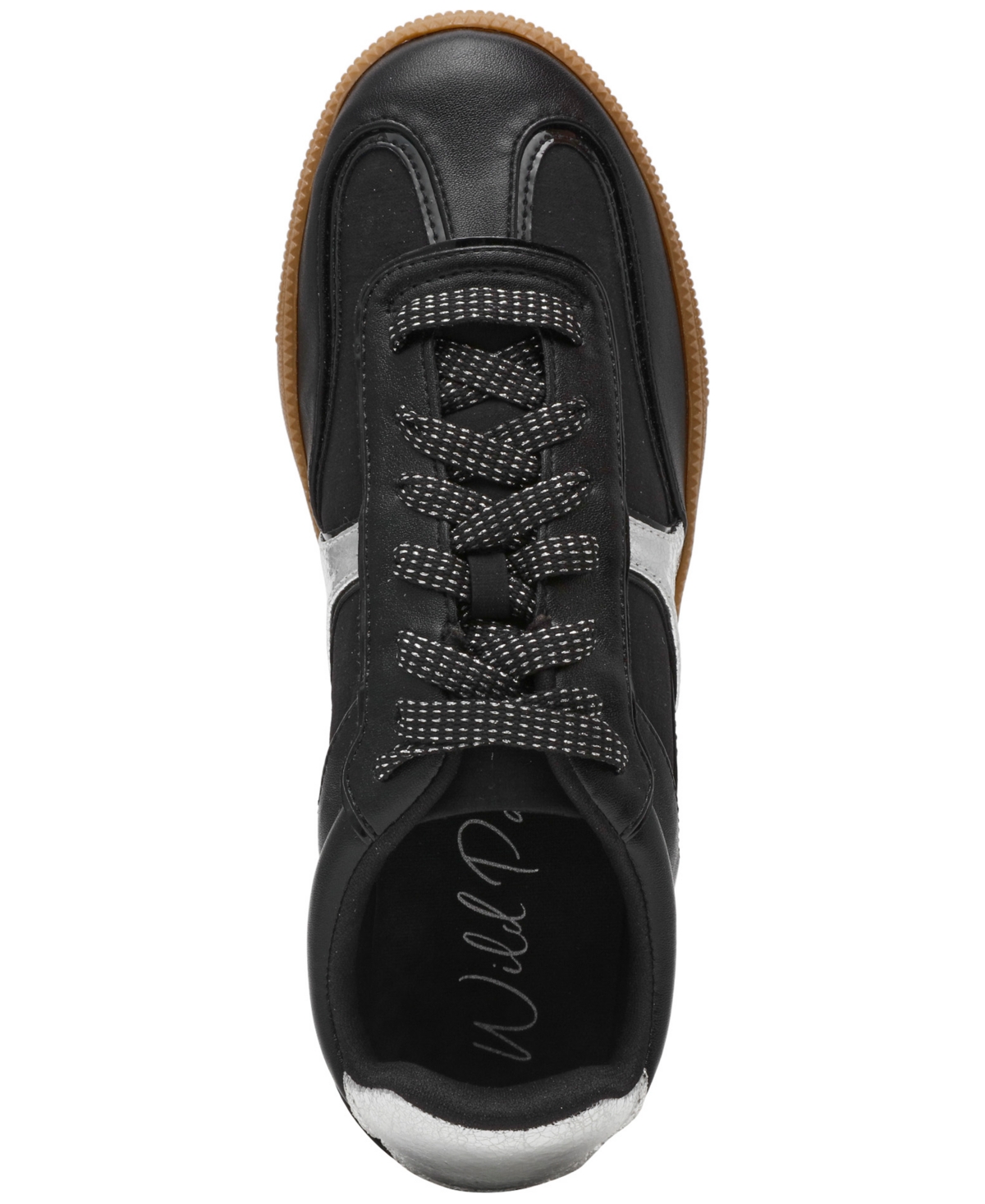 Shop Wild Pair Women's Chargee Lace-up Sneakers, Created For Macy's In Black,silver