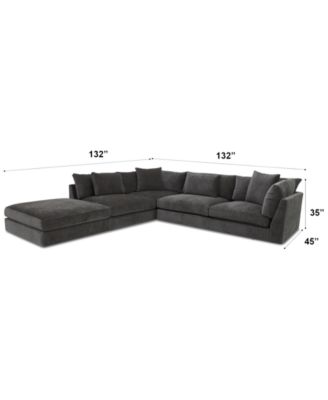 CLOSEOUT! Merten 3-Pc. Fabric Sectional Sofa, Exclusively at Macys