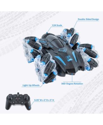 360-Degree Rotating Light-Up Remote Control Stunt Car - 1:24