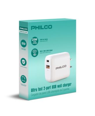 Dual Port USB-C & USB-A Charger, Power Delivery 3.0 & Quick Charge 3.0, 25W Fast Charging