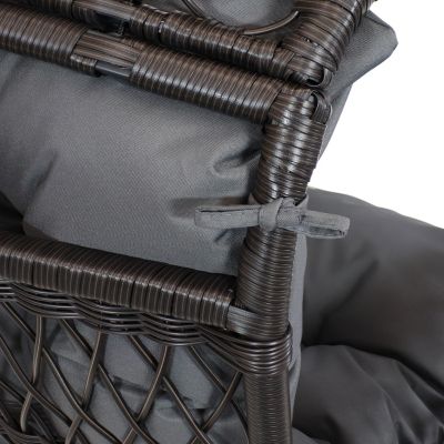 Shaded Comfort Wicker Outdoor Egg Chair with Legs - 56.5" H