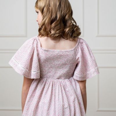 Toddler Girls Smocked Bell Sleeve Dress