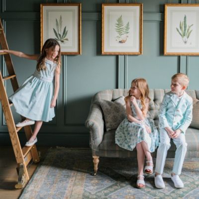 Toddler Girls Heirloom Round Collar Sateen Party Dress with Embroidered Sash