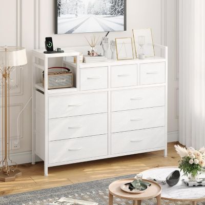 1 PC MDF Furniture Storage Cabinet, 9-Drawer Organizer Dresser for Bedroom