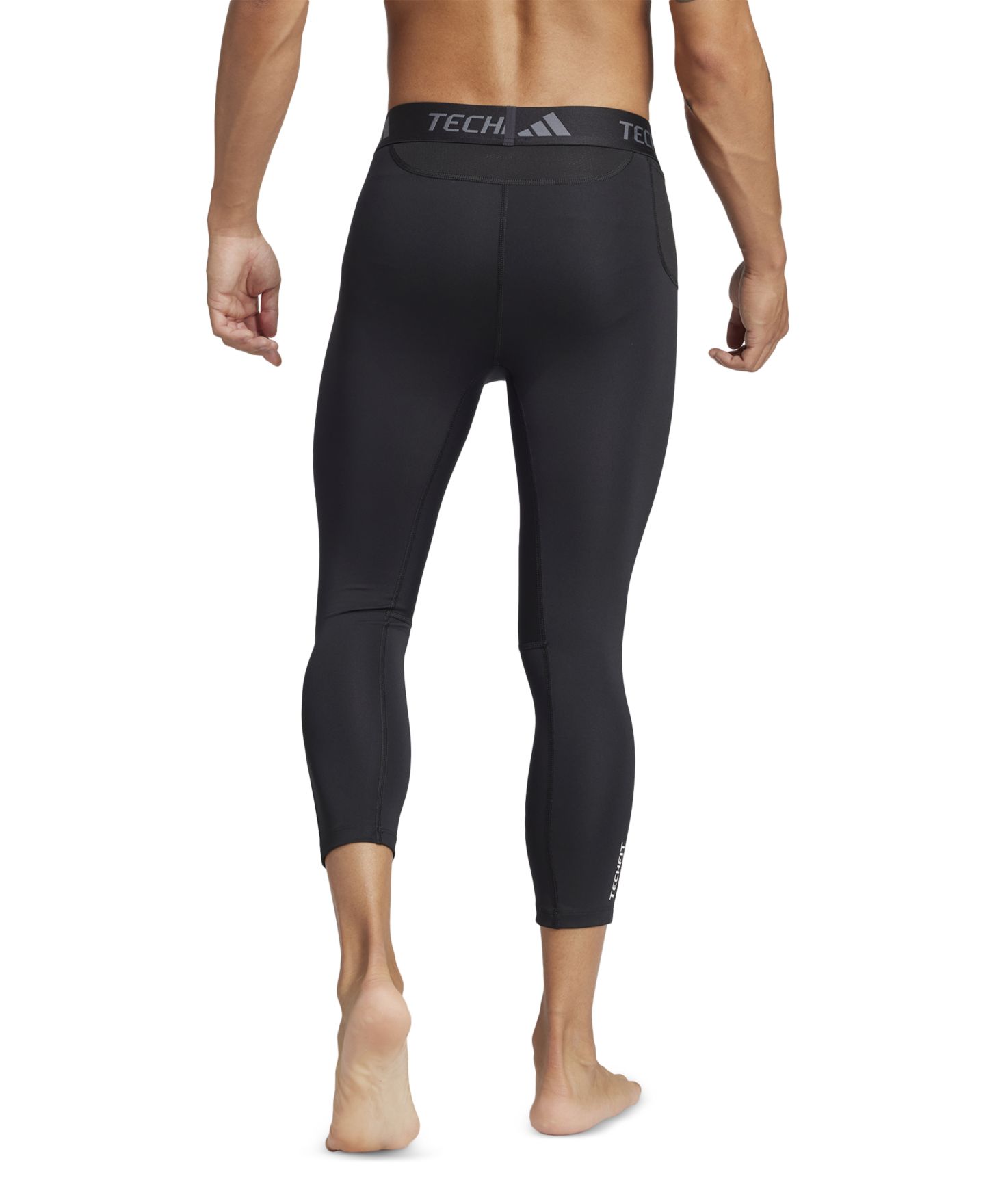 Мужские леггинсы adidas Techfit Compression 3/4 Training Tights, цвет: Чёрный — фото 2