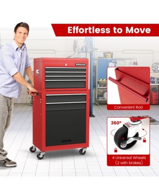 6-Drawer Rolling Tool Chest Lockable Tool Box and Storage Cabinet Garage Workshop