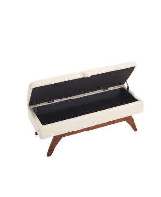 Teddy Storage Bench, Bed End Stool with Hidden Storage with Solid Wood Legs