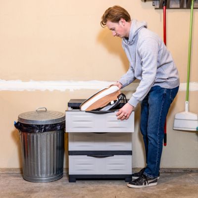 Heavy-Duty Plastic 3-Drawer Storage Cabinet Organizer - 29.5"