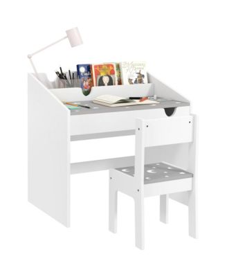 Kids Desk and Chair Set, Kids Study Desk w/ Storage