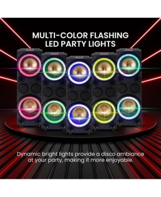 10" Portable Bluetooth PA Karaoke Speaker System with LED Lights, USB/SD/Remote Control & Rechargeable Battery