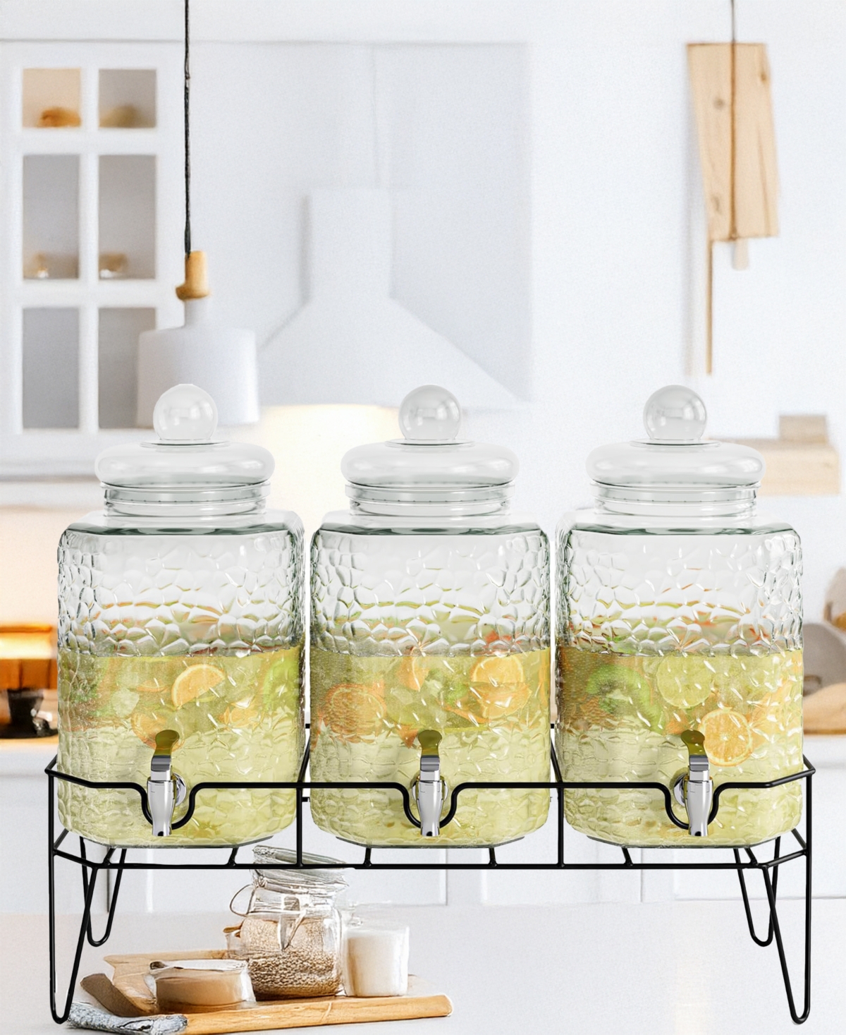 Jay Imports Hamburg Triple Dispenser With Stand, Set Of 3 In No Color