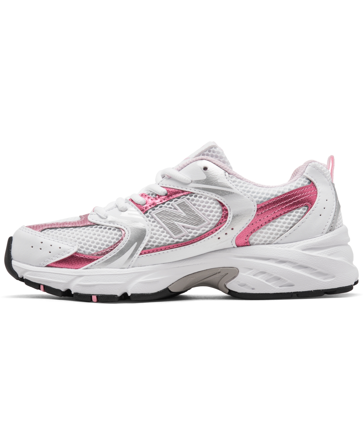 New Balance Little Girls 530 Casual Sneakers From Finish Line In White,pink Sugar