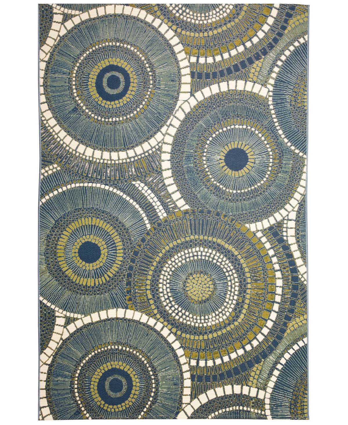 Liora Manne Marina Circles 7'10"x9'10" Area Rug In Azure