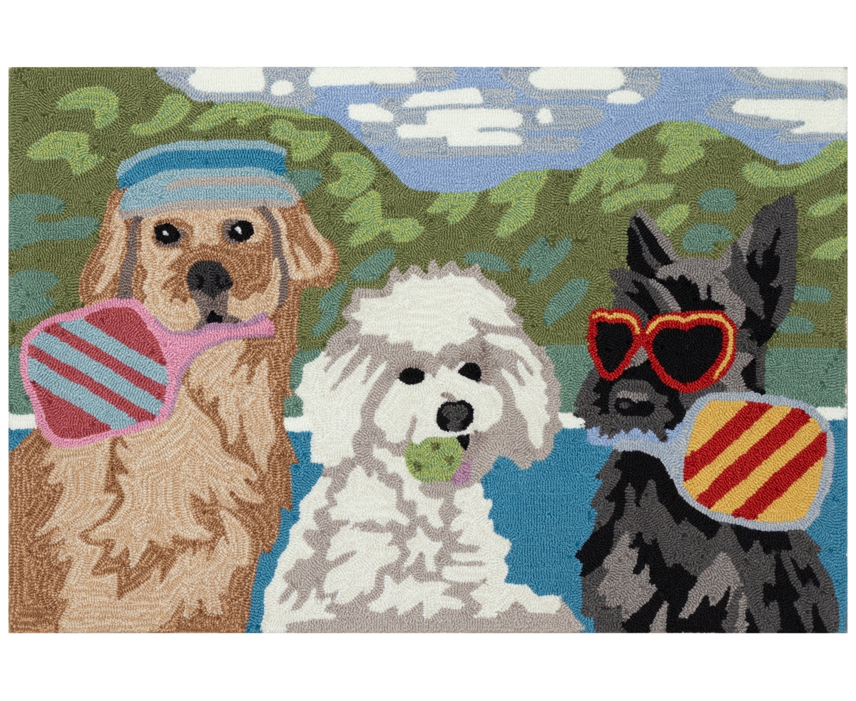 Liora Manne Frontporch Pickled Pups 1'8"x2'6" Area Rug In Multi
