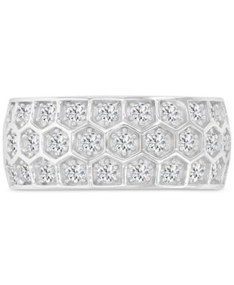 Macy's - Cubic Zirconia Honeycomb Band Ring in Sterling Silver