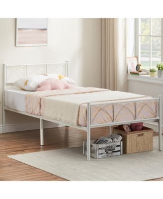 Twin Size Metal Bed Frame, Platform Bed Frame with Headboard and Footboard