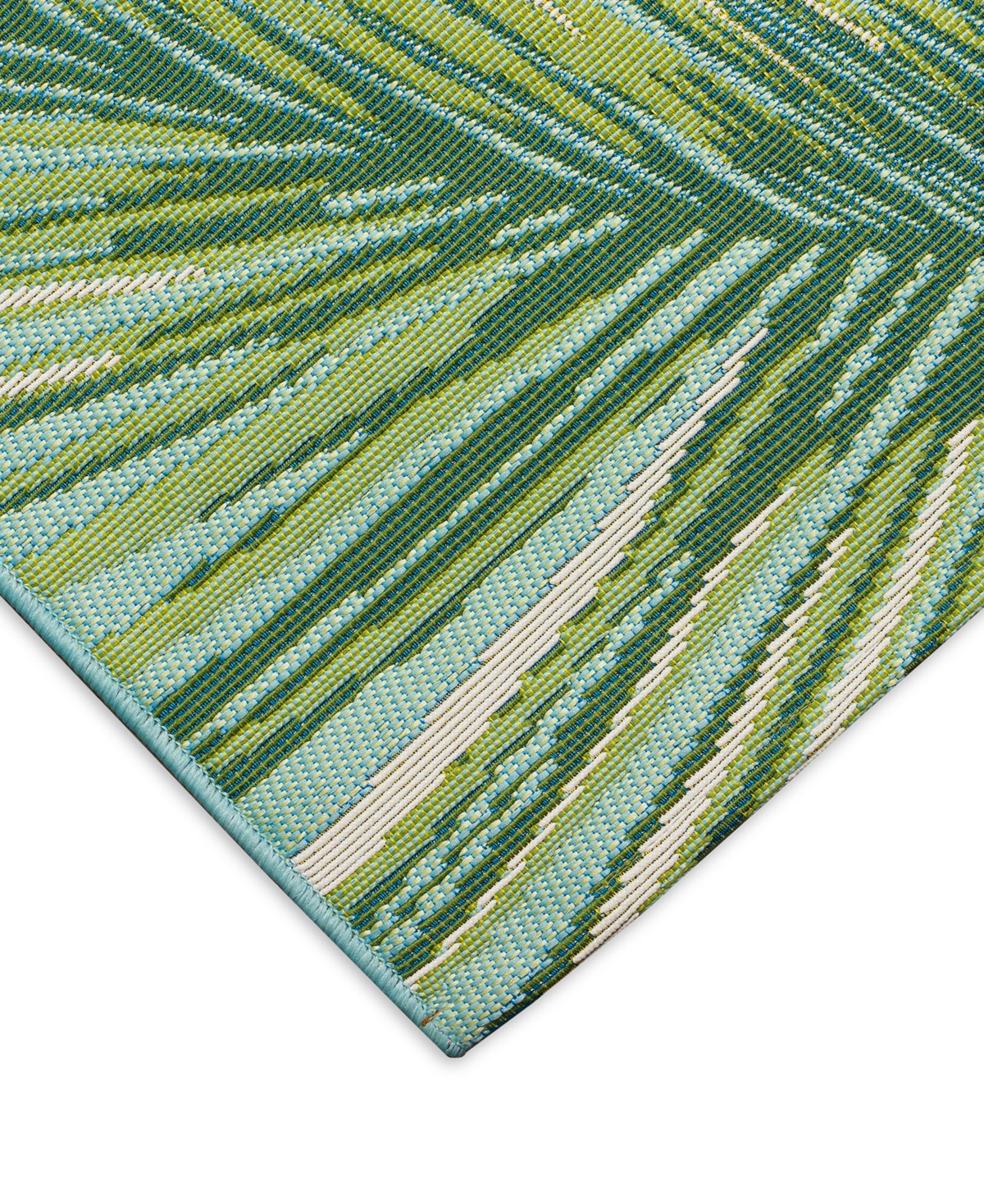 Liora Manne Marina Palm Border 4'10"x7'6" Area Rug In Aqua