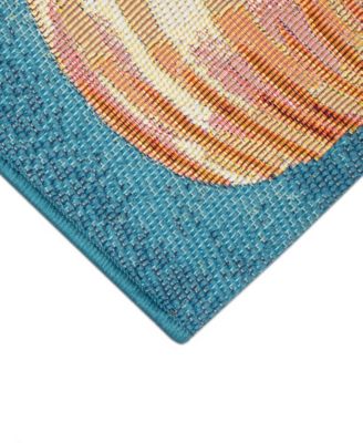 Liora Manne Esencia Sea Gem Ornaments Rug Collection In Ocean